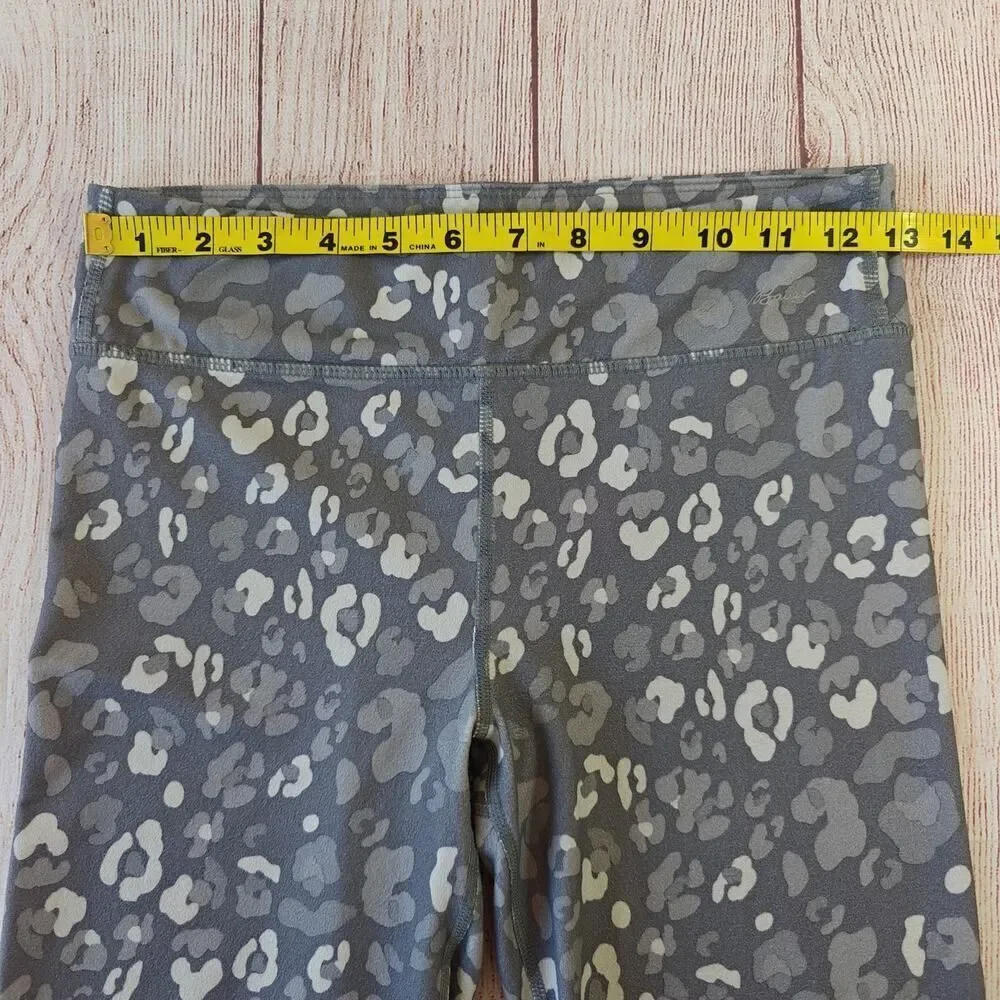 Eddie Bauer gray graphic tee & leopard legging set sz L (14/16)
